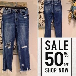 Lovervet Trendy Frayed Hem Cropped Jeans. Excellent Condition Size 27